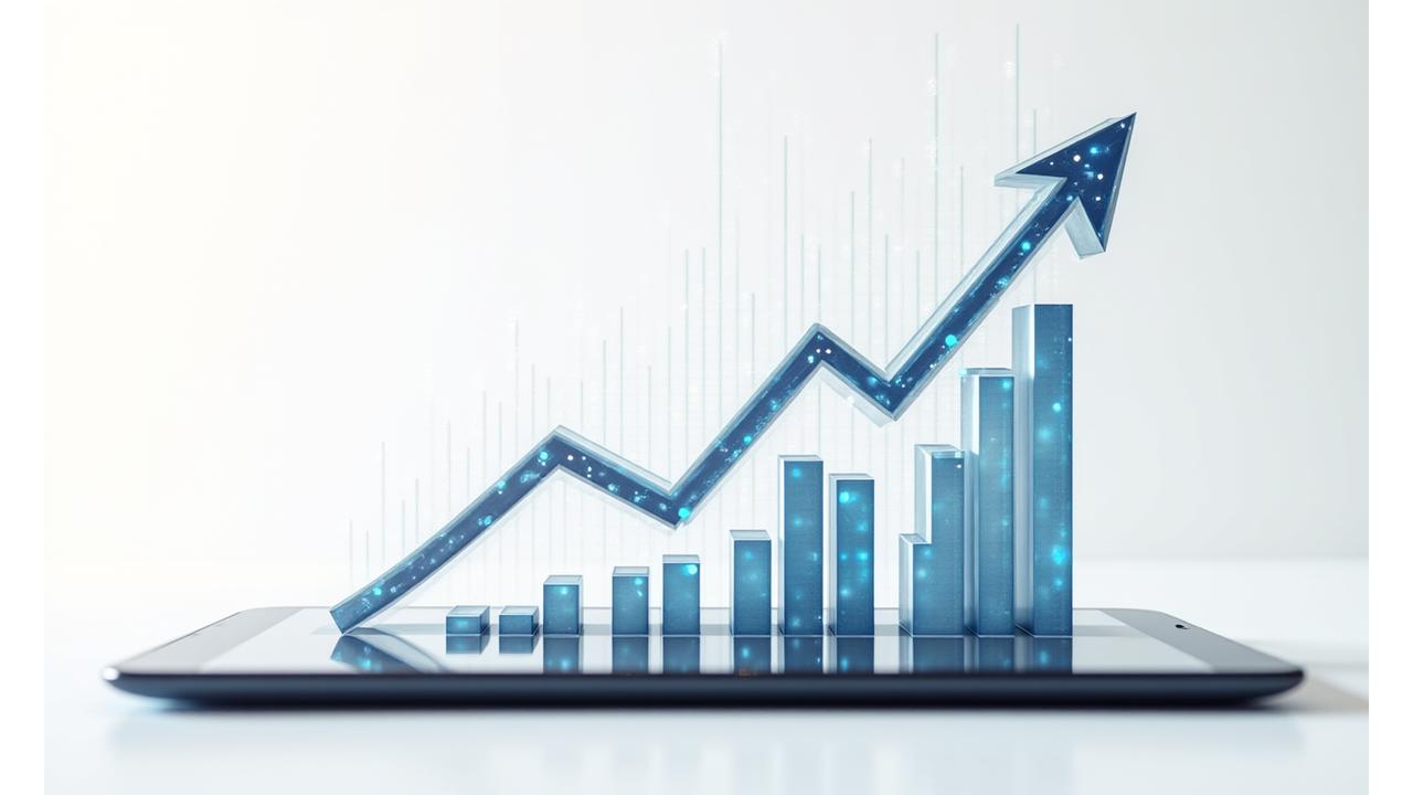 Infographic displaying key performance indicators (KPIs) and growth charts, symbolizing measurable HR impact and ROI.