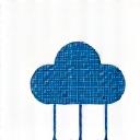 Icon representing technology and digital, such as circuit board or a data cloud.